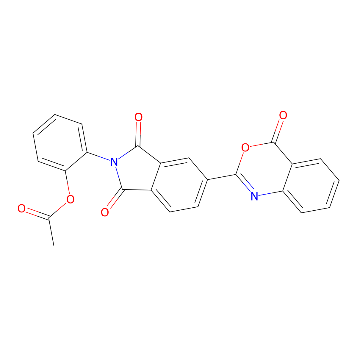 [2-[1,3-Dioxo-5-(4-oxo-3,1-benzoxazin-2-yl)isoindol-2-yl]phenyl] acetate molecular structure, CAS 351895-12-0