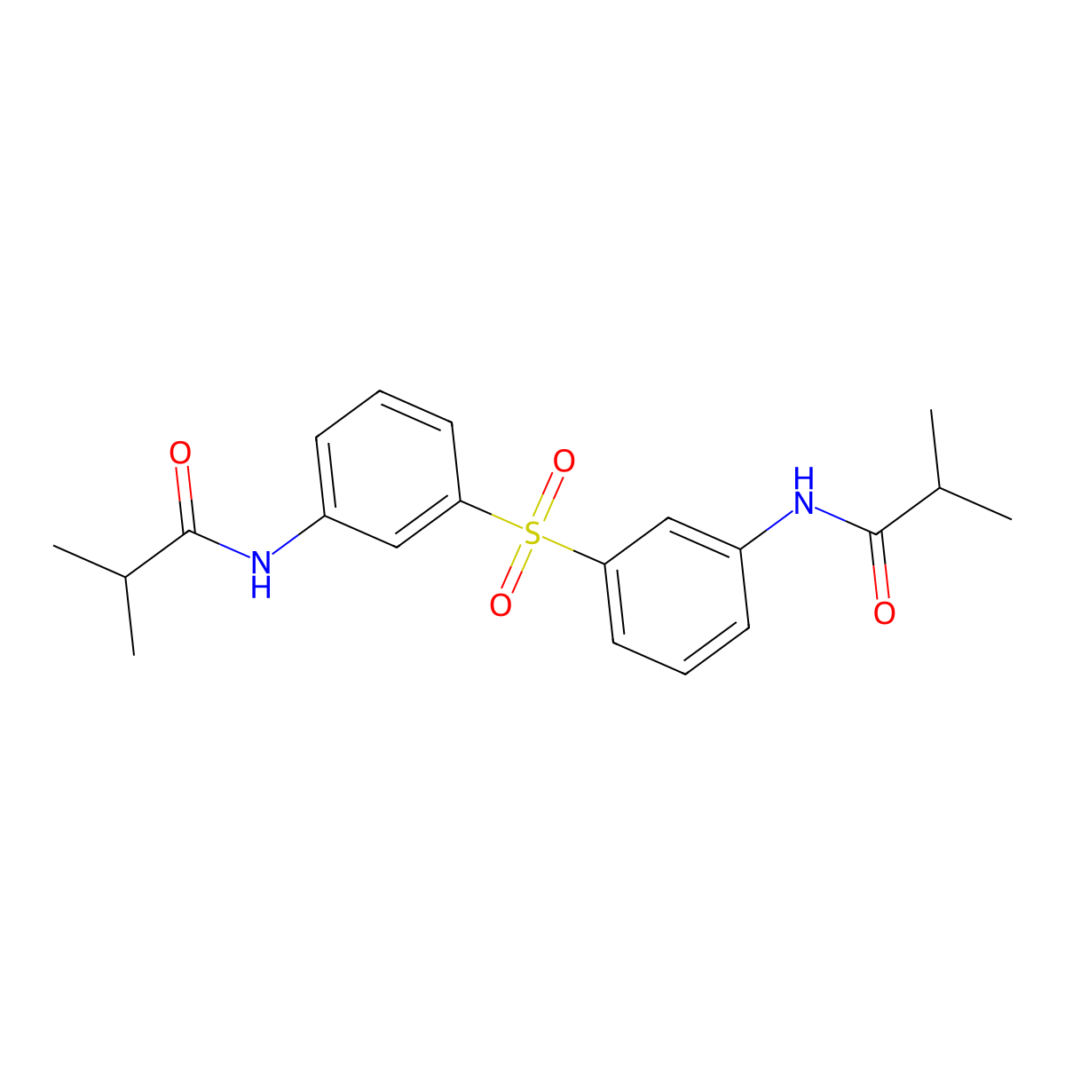 N-[3-(3-Isobutyrylamino-benzenesulfonyl)-phenyl]-isobutyramide molecular structure, CAS 351895-17-5