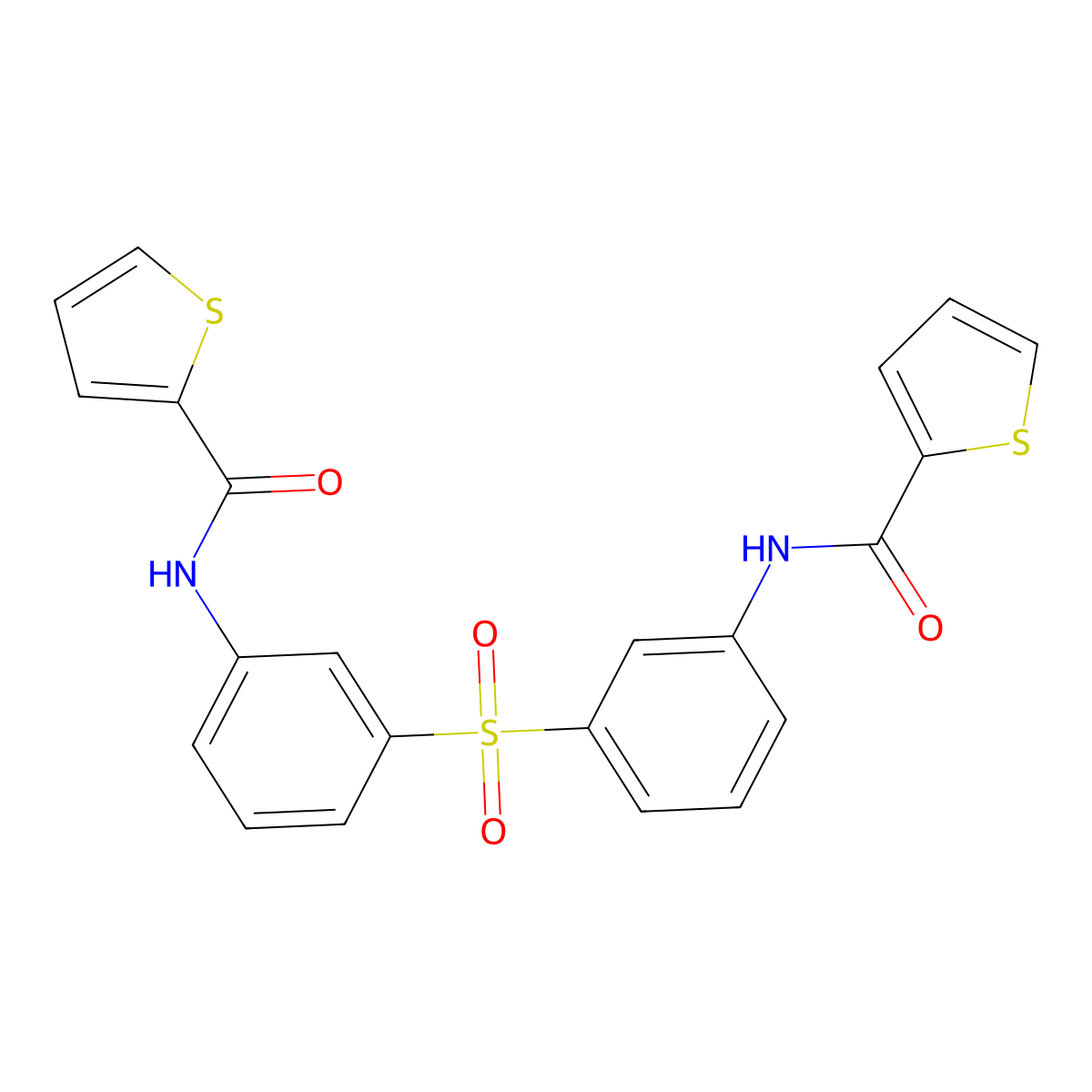 N-[3-[3-(thiophene-2-carbonylamino)phenyl]sulfonylphenyl]thiophene-2-carboxamide molecular structure, CAS 351895-24-4