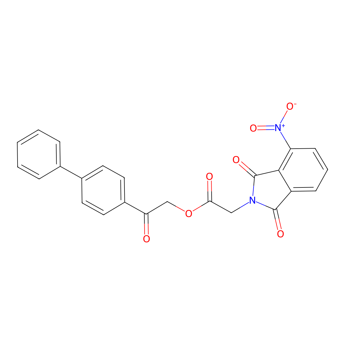 [2-Oxo-2-(4-phenylphenyl)ethyl] 2-(4-nitro-1,3-dioxoisoindol-2-yl)acetate molecular structure, CAS 351895-70-0