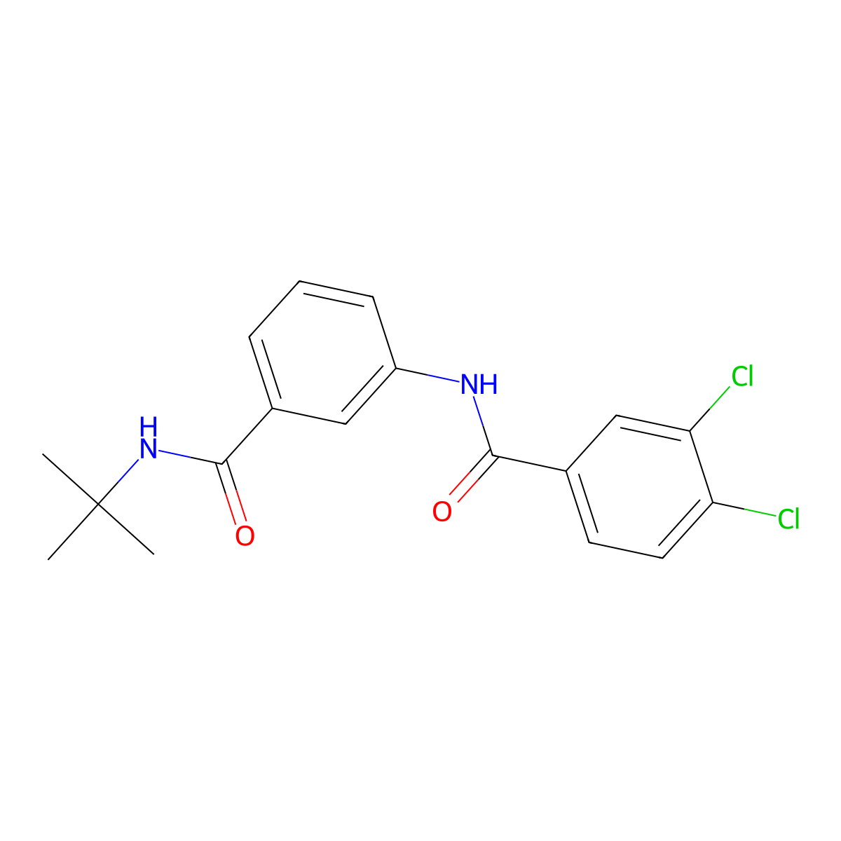 N-[3-(tert-butylcarbamoyl)phenyl]-3,4-dichlorobenzamide molecular structure, CAS 351895-71-1