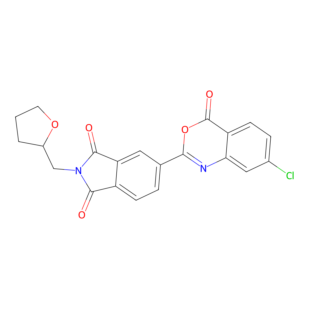 5-(7-Chloro-4-oxo-3,1-benzoxazin-2-yl)-2-(oxolan-2-ylmethyl)isoindole-1,3-dione molecular structure, CAS 351895-90-4
