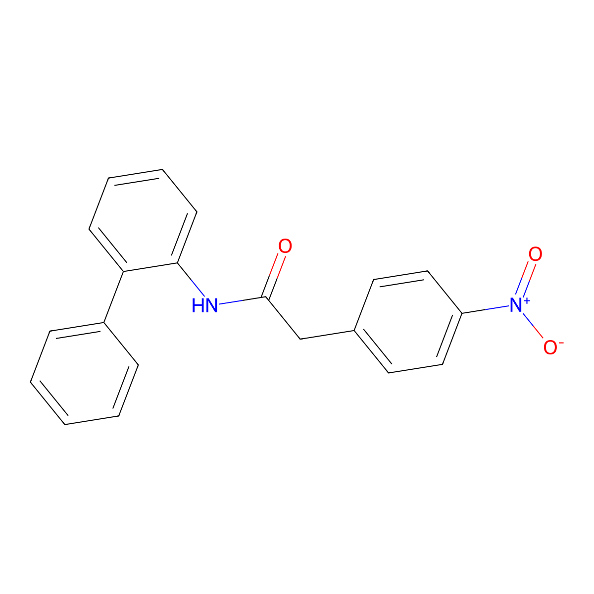 2-(4-nitrophenyl)-N-(2-phenylphenyl)acetamide molecular structure, CAS 351896-05-4