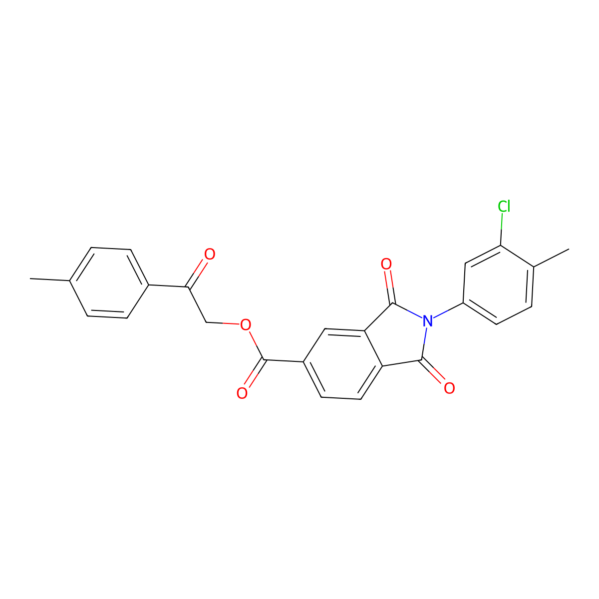 2-(4-Methylphenyl)-2-oxoethyl 2-(3-chloro-4-methylphenyl)-1,3-dioxo-5-isoindolinecarboxylate molecular structure, CAS 351896-27-0