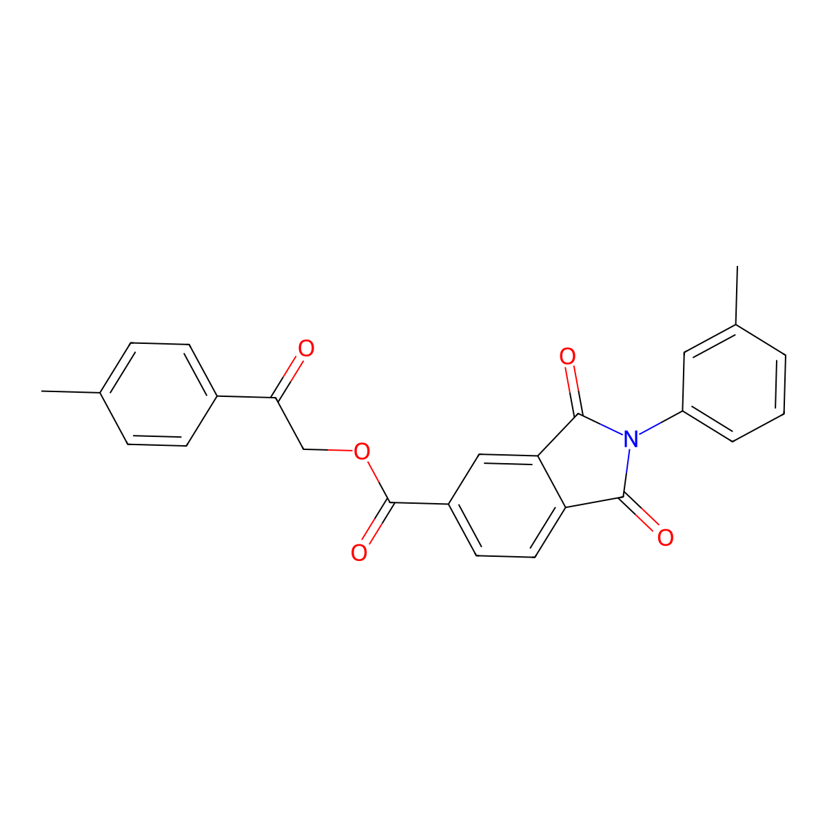 2-(4-Methylphenyl)-2-oxoethyl 2-(3-methylphenyl)-1,3-dioxo-5-isoindolinecarboxylate molecular structure, CAS 351896-35-0