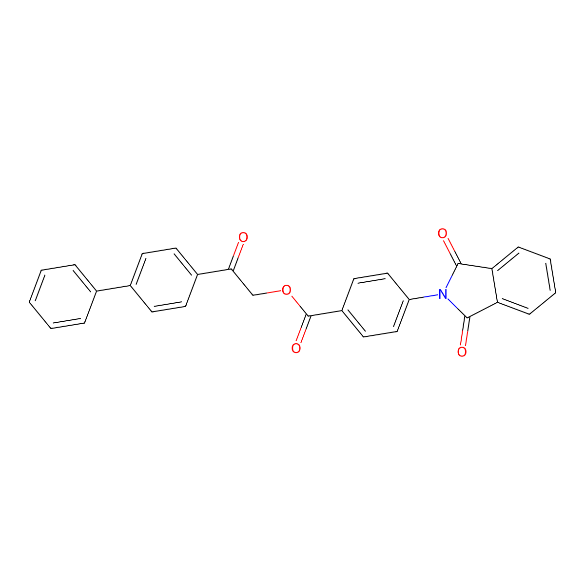2-[1,1'-biphenyl]-4-yl-2-oxoethyl 4-(1,3-dioxo-1,3-dihydro-2H-isoindol-2-yl)benzoate molecular structure, CAS 351896-44-1