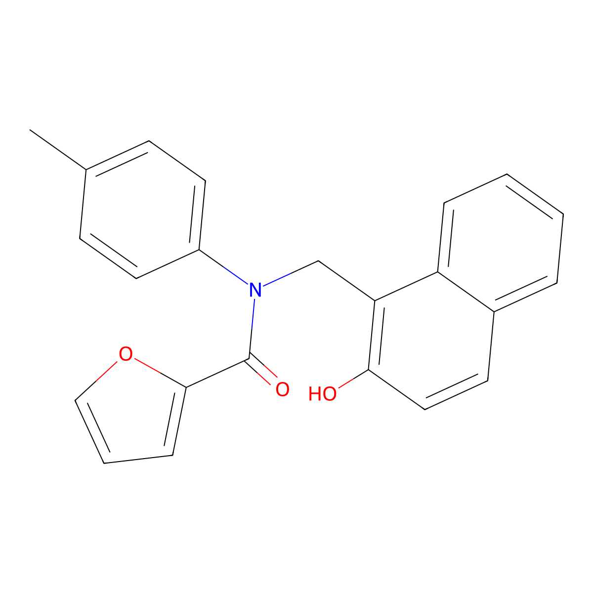 N-[(2-hydroxynaphthalen-1-yl)methyl]-N-(4-methylphenyl)furan-2-carboxamide molecular structure, CAS 351896-74-7