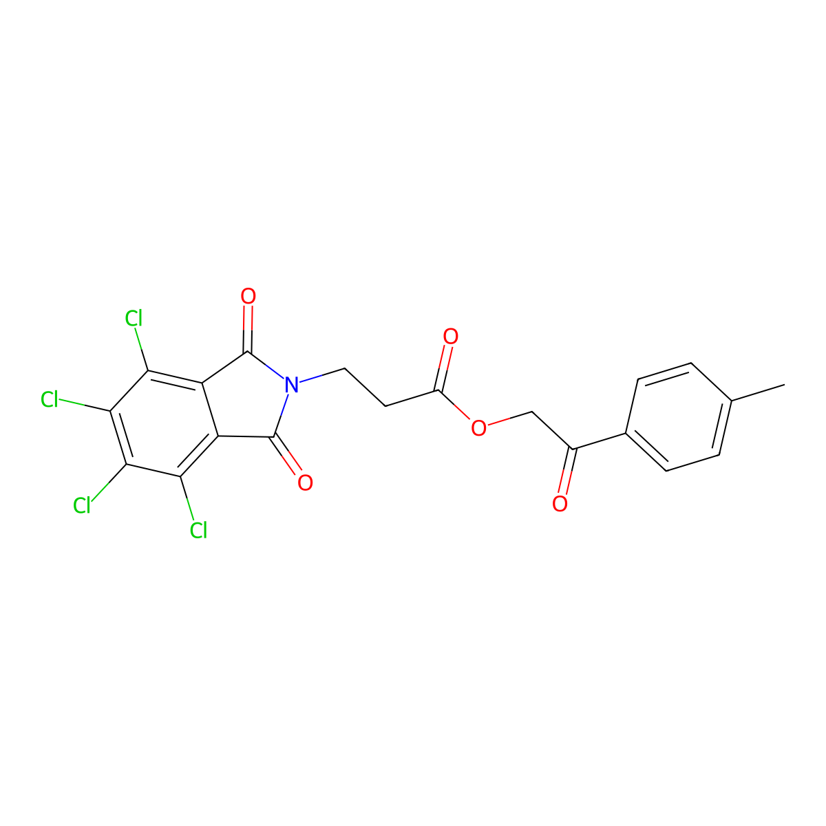 2-(4-methylphenyl)-2-oxoethyl 3-(4,5,6,7-tetrachloro-1,3-dioxo-1,3-dihydro-2H-isoindol-2-yl)propanoate molecular structure, CAS 351896-96-3
