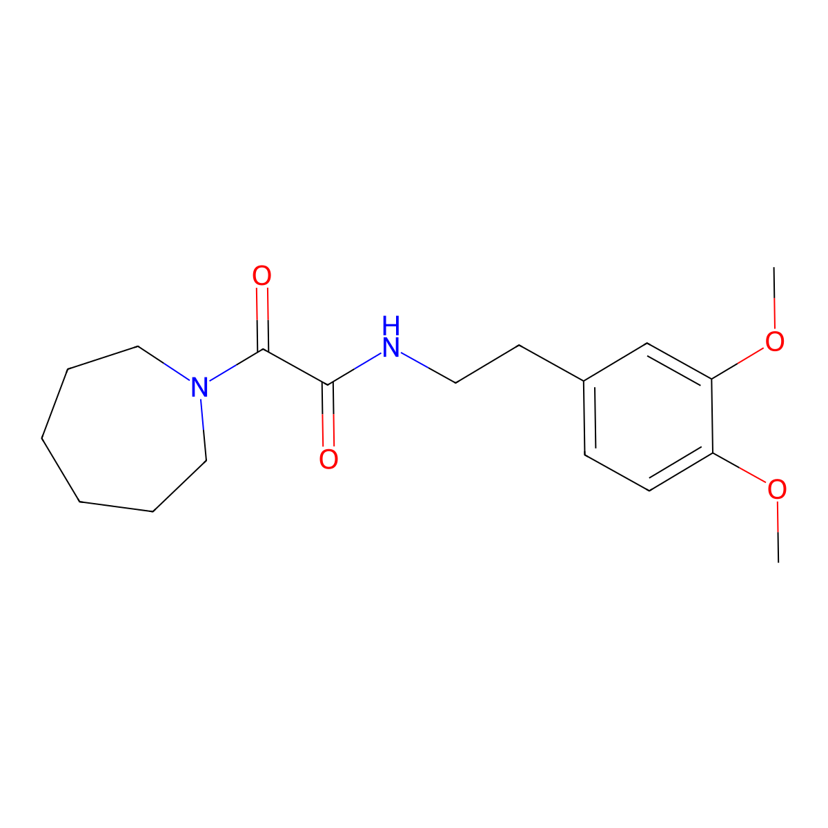 2-(azepan-1-yl)-N-[2-(3,4-dimethoxyphenyl)ethyl]-2-oxoacetamide molecular structure, CAS 351898-17-4