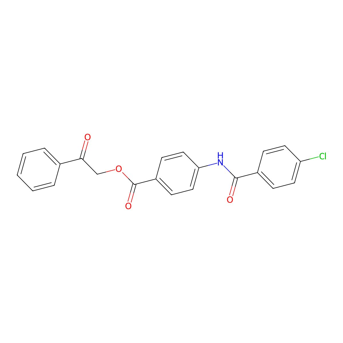 2-Oxo-2-phenylethyl 4-(4-chlorobenzamido)benzoate molecular structure, CAS 351898-31-2
