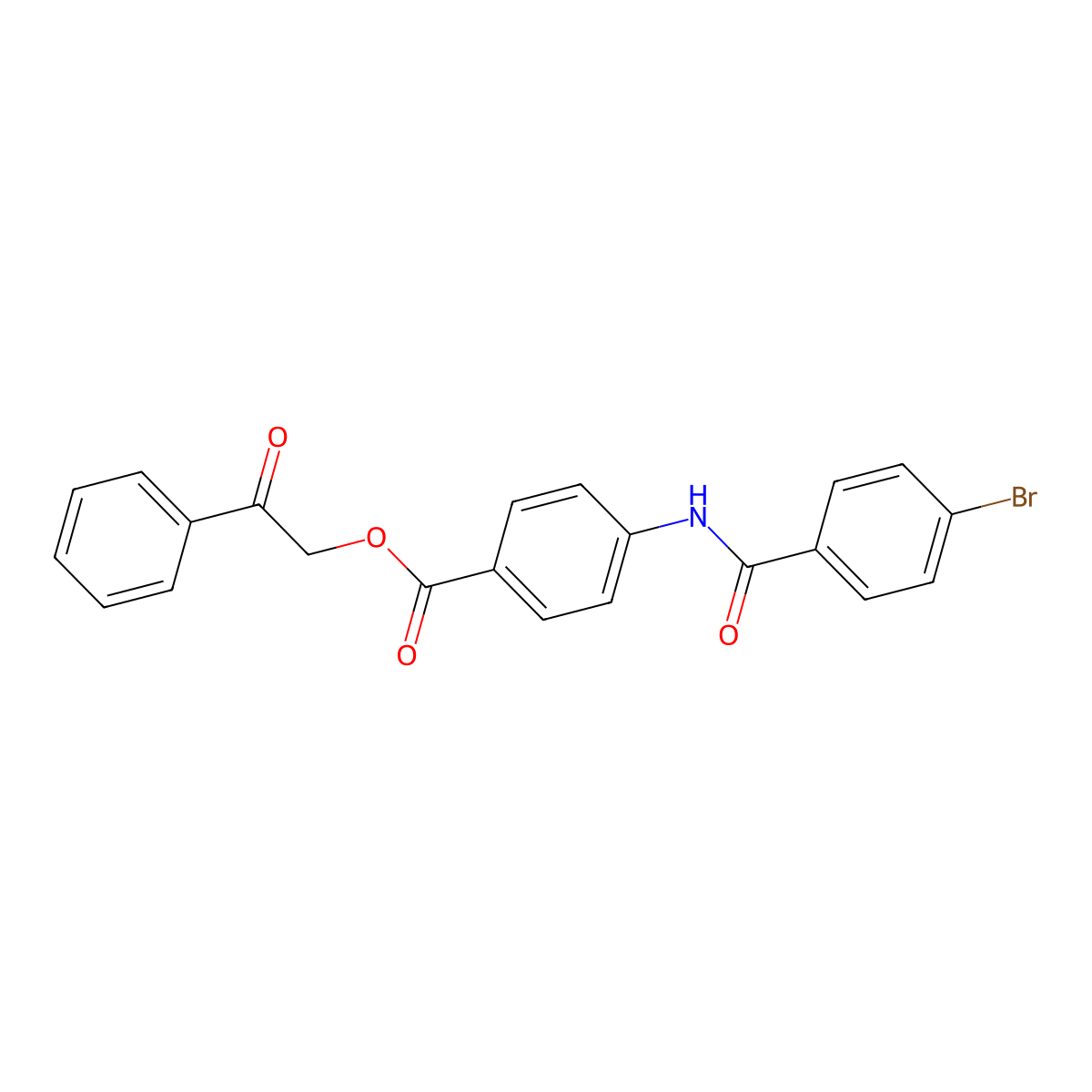 Phenacyl 4-[(4-bromobenzoyl)amino]benzoate molecular structure, CAS 351898-33-4
