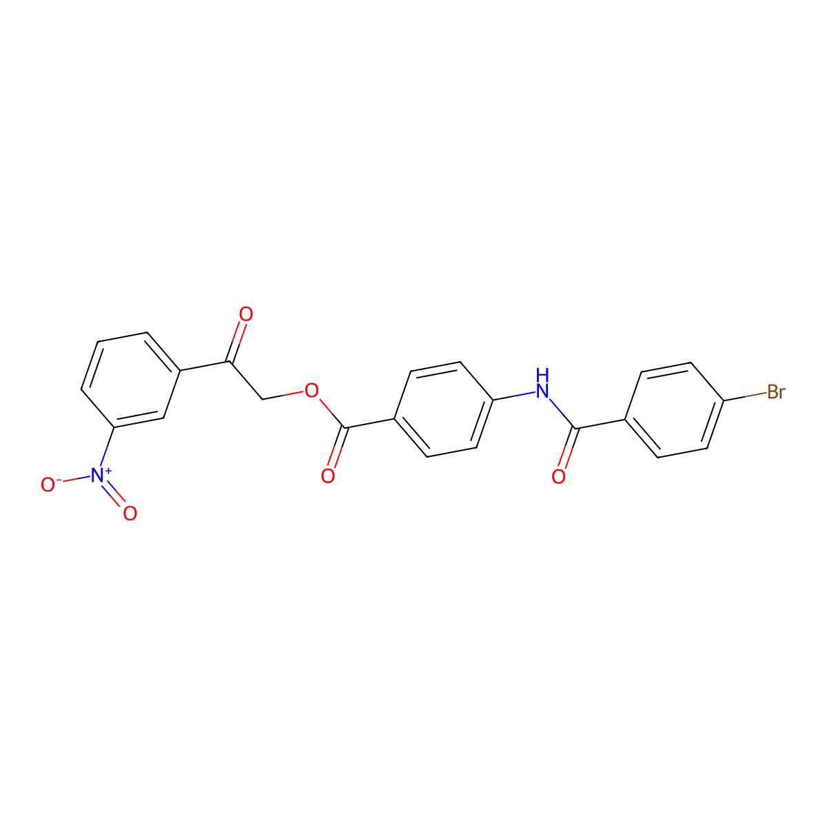 2-{3-Nitrophenyl}-2-oxoethyl 4-[(4-bromobenzoyl)amino]benzoate molecular structure, CAS 351898-34-5