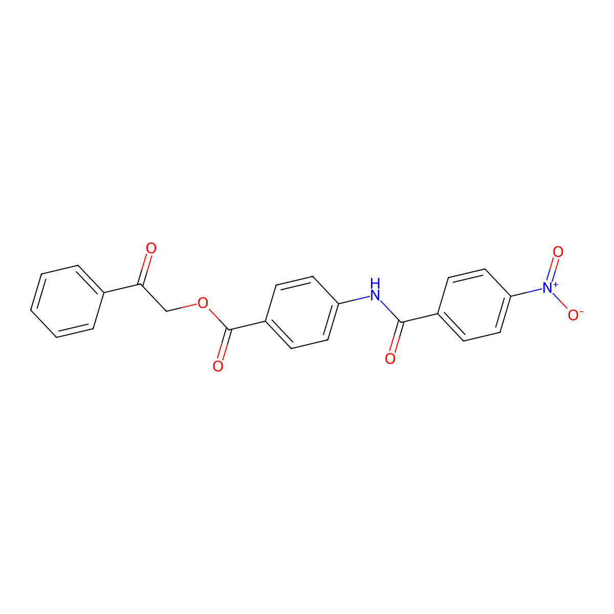 Phenacyl 4-[(4-nitrobenzoyl)amino]benzoate molecular structure, CAS 351898-46-9