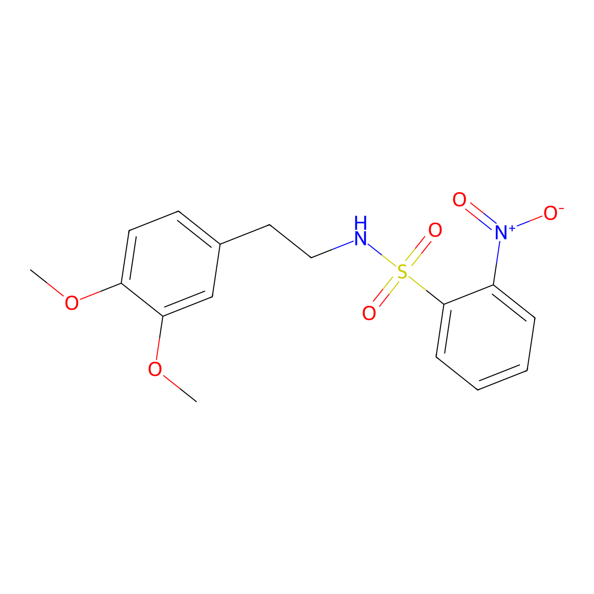 N-[2-(3,4-dimethoxyphenyl)ethyl]-2-nitrobenzenesulfonamide molecular structure, CAS 351898-47-0