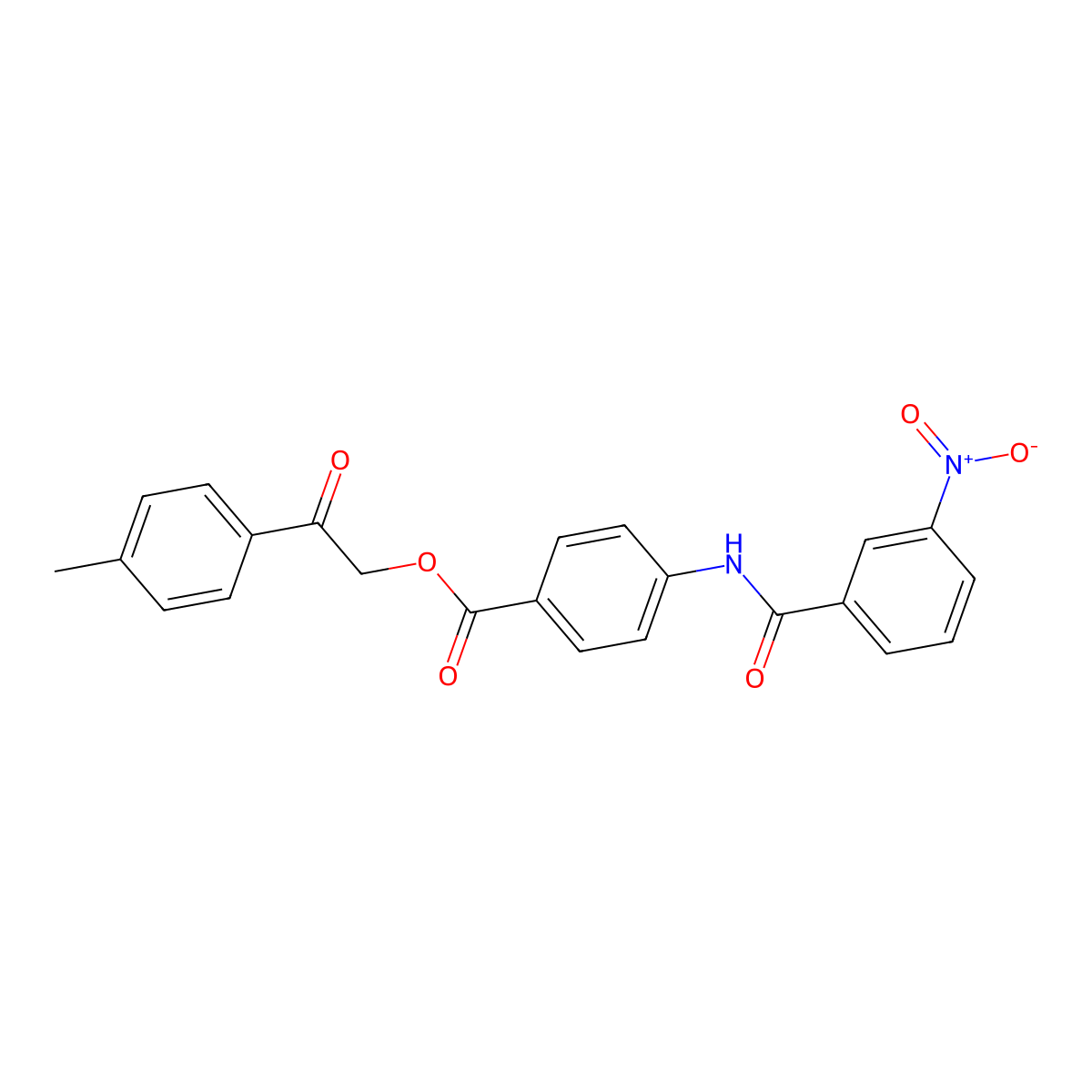 2-(4-Methylphenyl)-2-oxoethyl 4-({3-nitrobenzoyl}amino)benzoate molecular structure, CAS 351898-48-1
