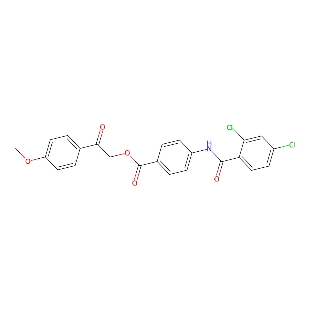 2-(4-Methoxyphenyl)-2-oxoethyl 4-[(2,4-dichlorobenzoyl)amino]benzoate molecular structure, CAS 351898-49-2