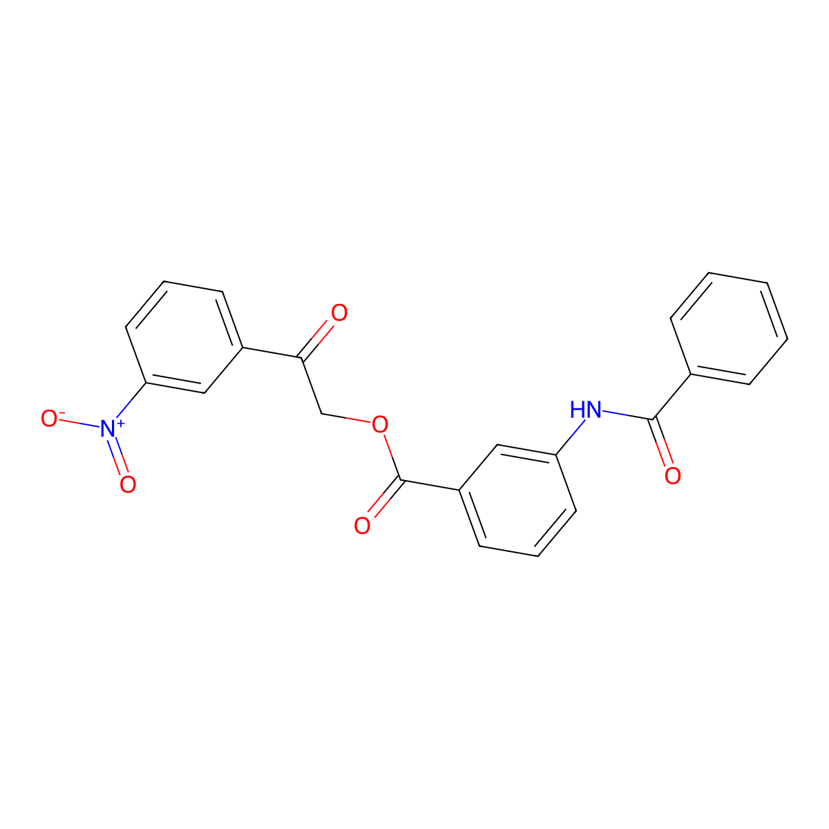 [2-(3-Nitrophenyl)-2-oxoethyl] 3-benzamidobenzoate molecular structure, CAS 351898-55-0