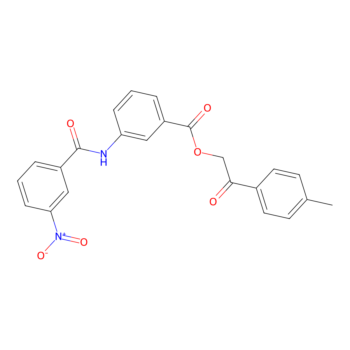 2-(4-Methylphenyl)-2-oxoethyl 3-({3-nitrobenzoyl}amino)benzoate molecular structure, CAS 351898-69-6