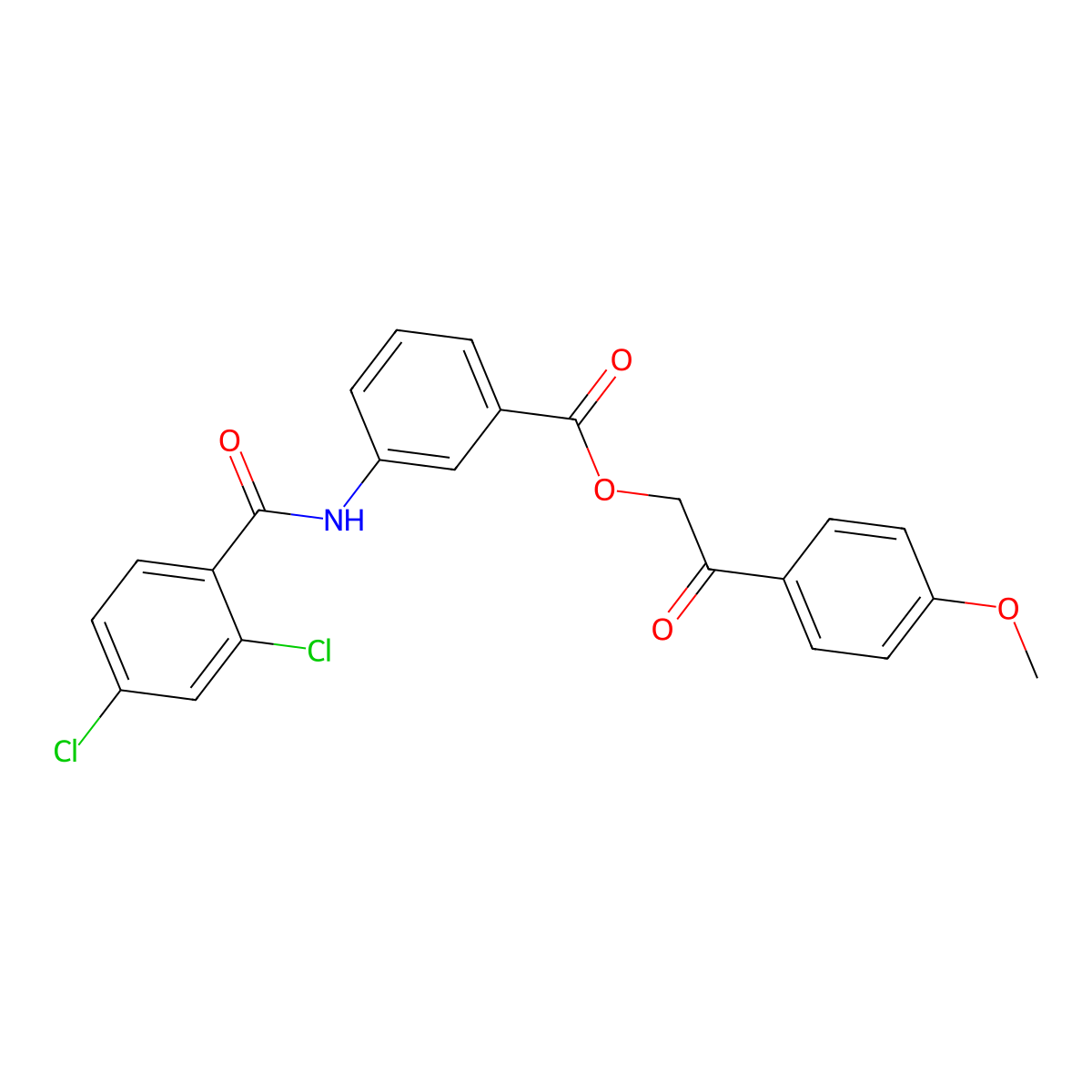 2-(4-Methoxyphenyl)-2-oxoethyl 3-[(2,4-dichlorobenzoyl)amino]benzoate molecular structure, CAS 351898-71-0