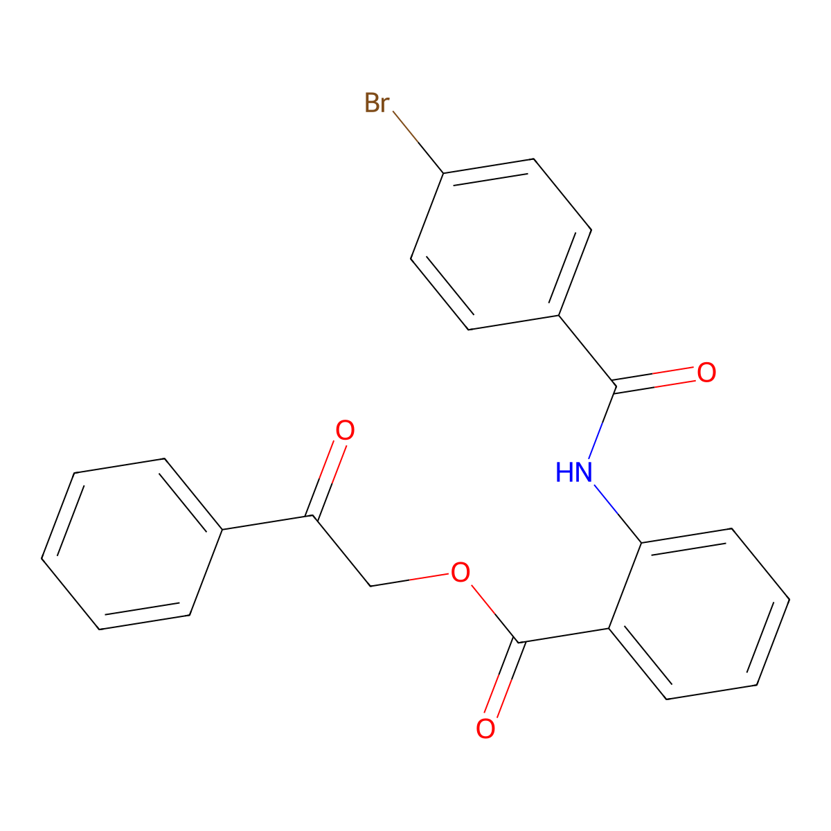 Phenacyl 2-[(4-bromobenzoyl)amino]benzoate molecular structure, CAS 351898-72-1