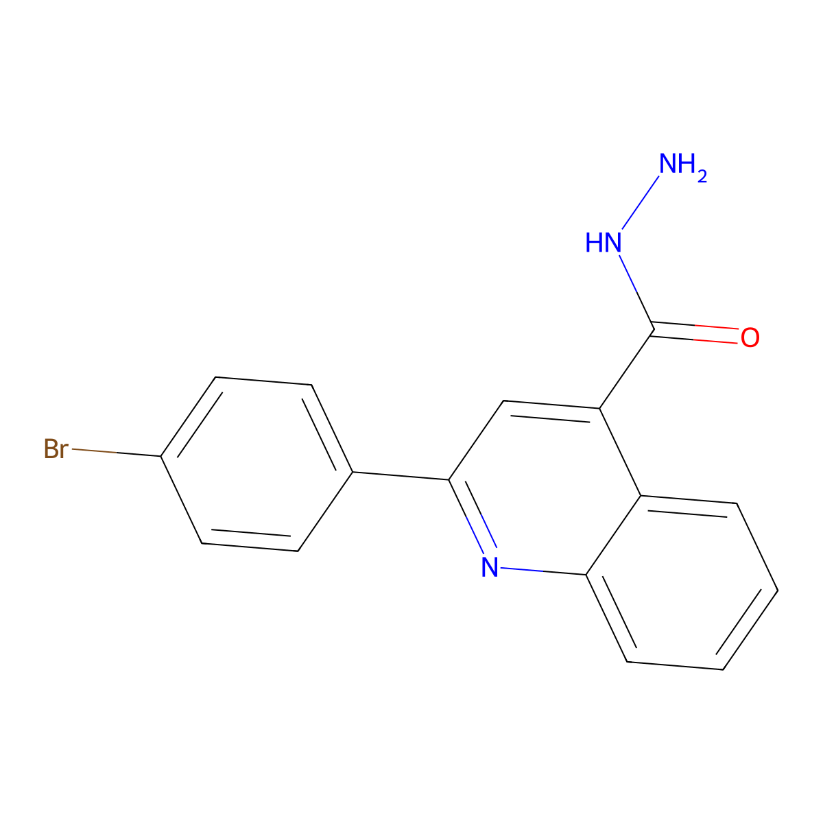 2-(4-Bromophenyl)quinoline-4-carbohydrazide molecular structure, CAS 351899-02-0