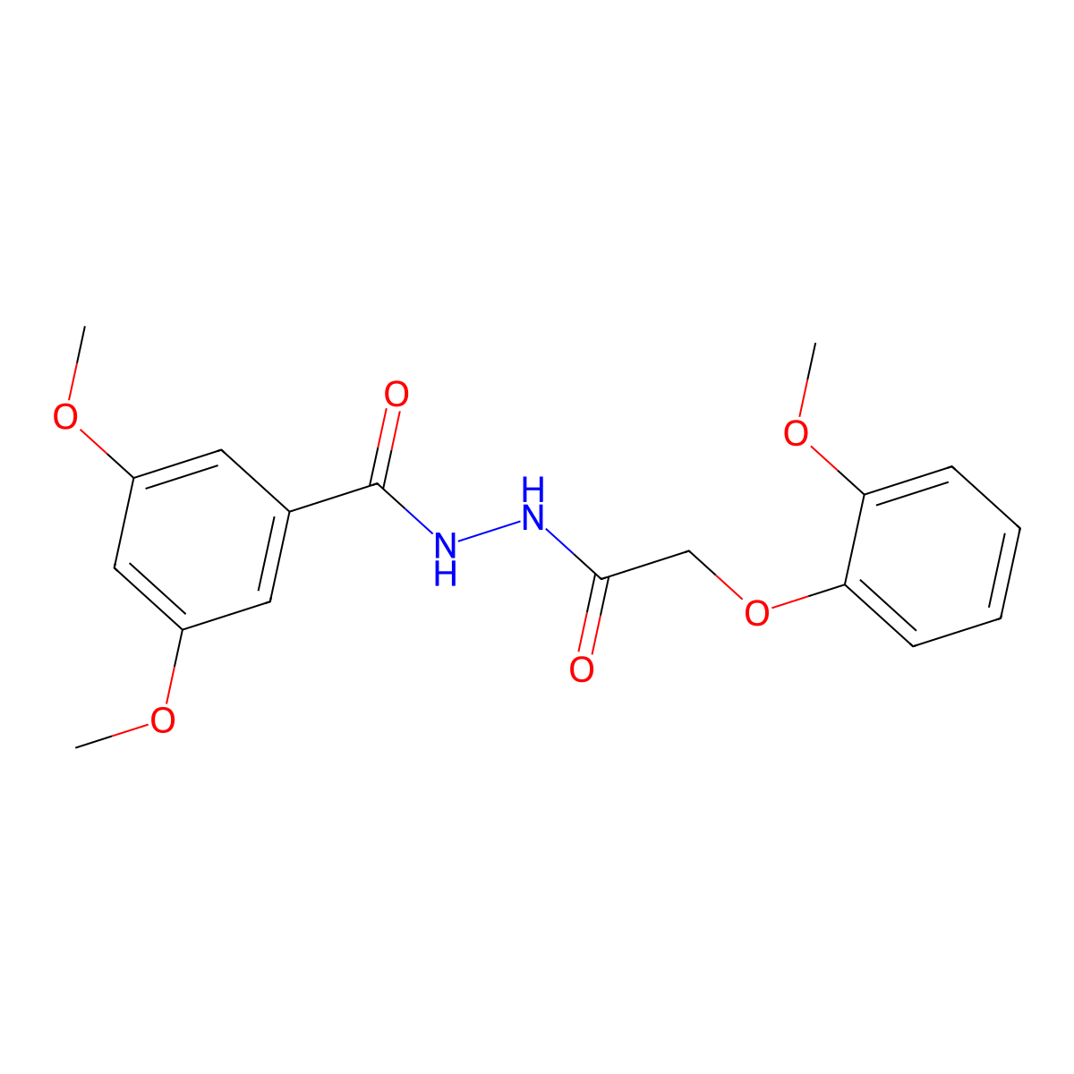 3,5-dimethoxy-N'-[2-(2-methoxyphenoxy)acetyl]benzohydrazide molecular structure, CAS 351899-11-1