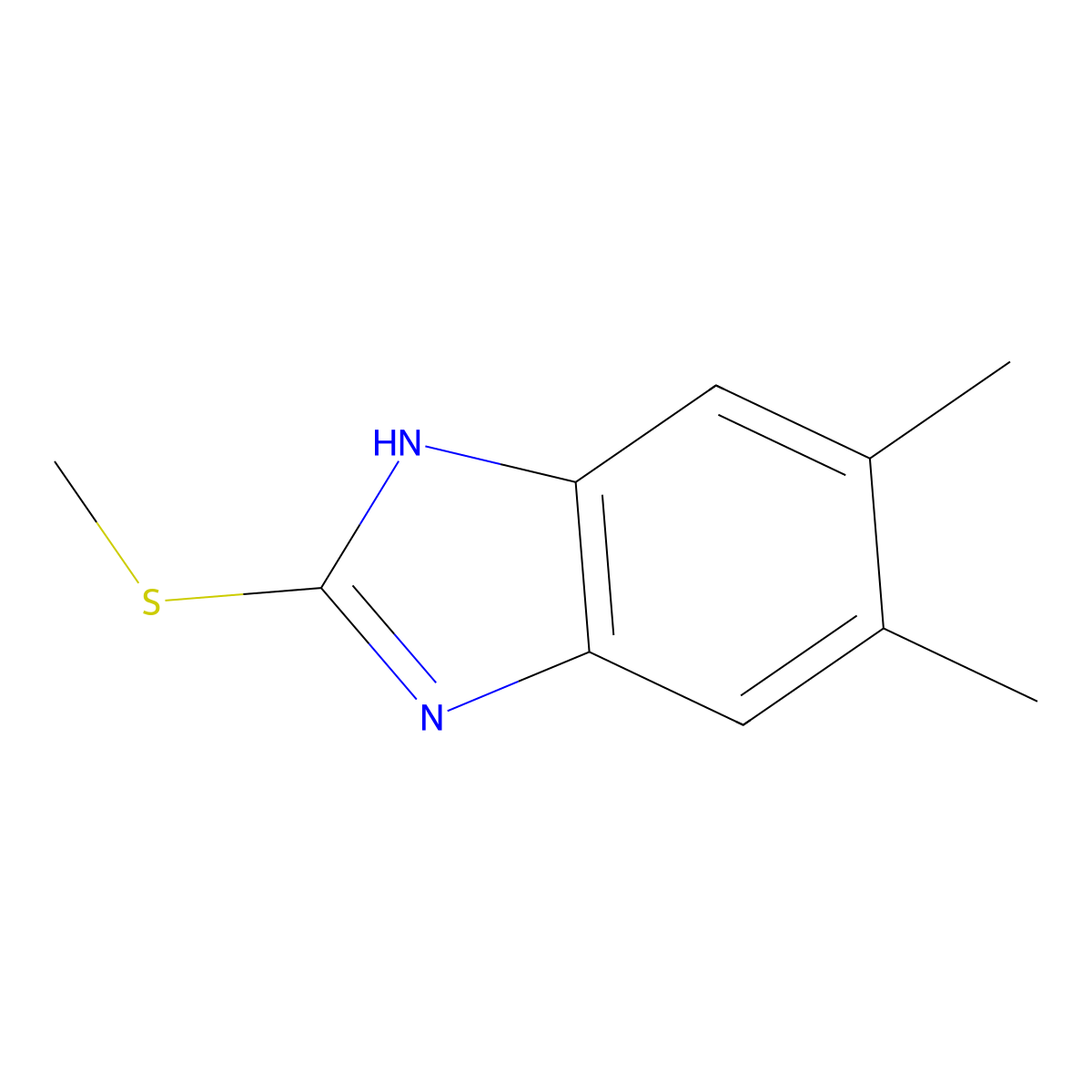 5,6-Dimethyl-2-methylsulfanyl-1H-benzoimidazole molecular structure, CAS 35190-53-5