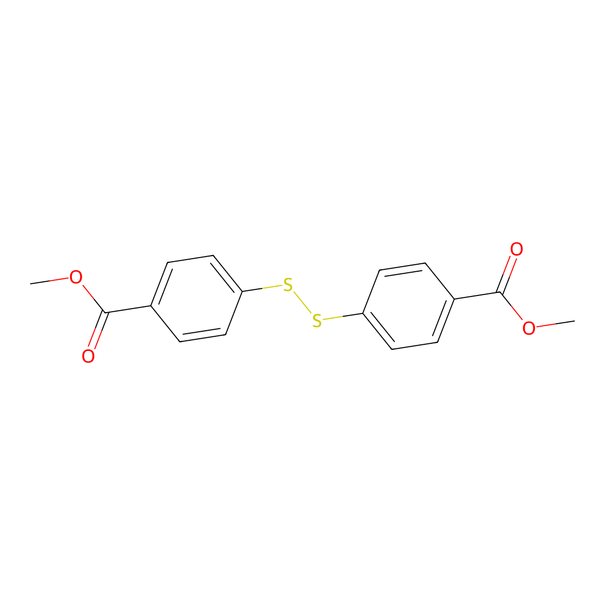 Dimethyl 4,4'-disulfanediyldibenzoate molecular structure, CAS 35190-68-2
