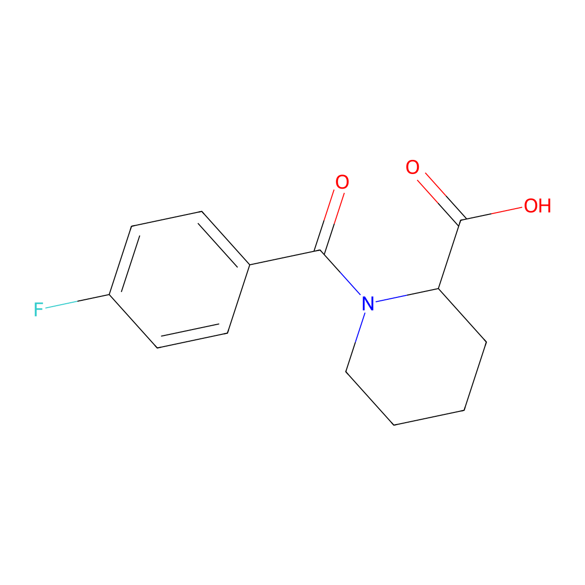 1-(4-Fluorobenzoyl)piperidine-2-carboxylic acid molecular structure, CAS 351902-40-4