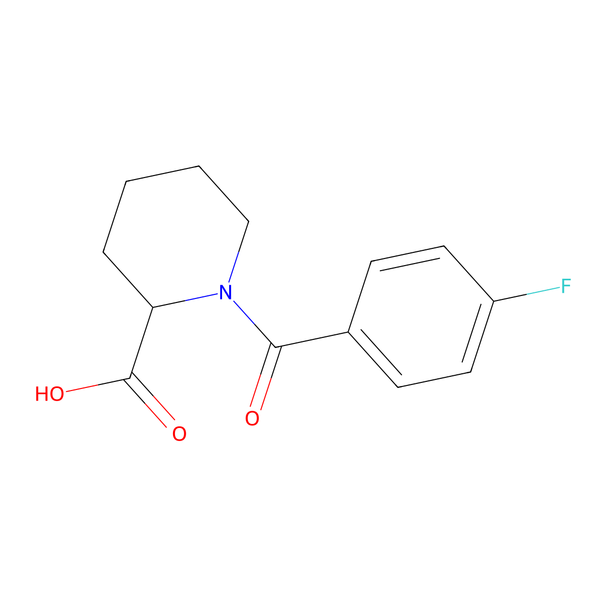 1-(4-Fluorobenzoyl)piperidine-2-carboxylic acid molecular structure, CAS 351902-40-4