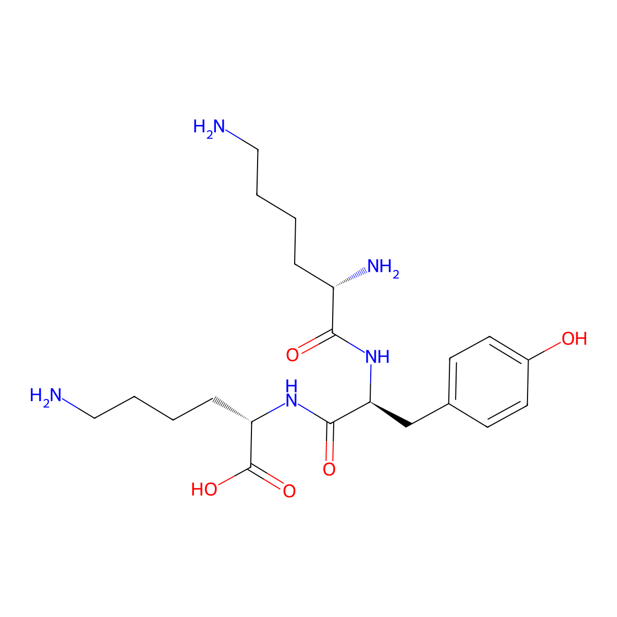 Lysyl-tyrosyl-lysine molecular structure, CAS 35193-18-1