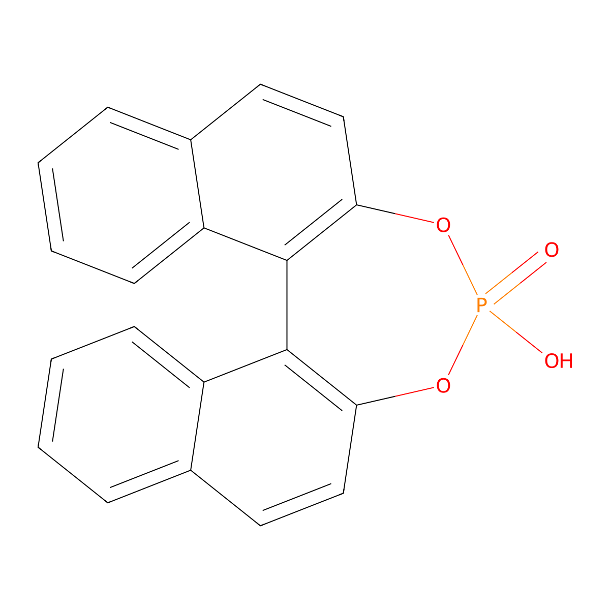 (+-)-1,1'-Binaphthyl-2,2'-diyl hydrogen phosphate molecular structure, CAS 35193-63-6