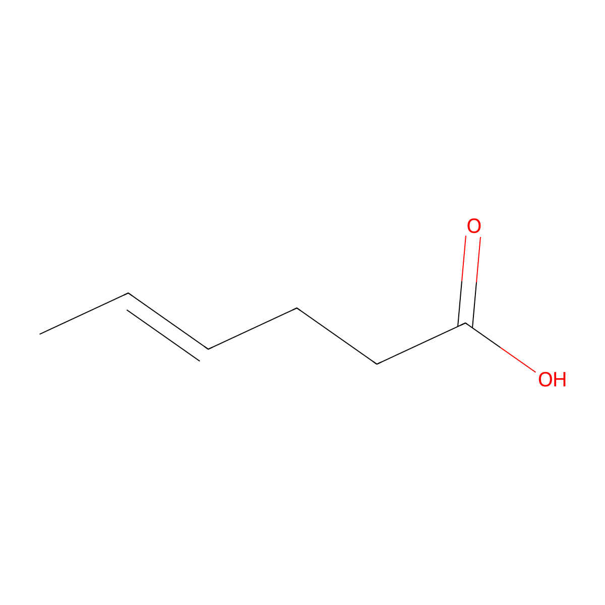 4-Hexenoic acid molecular structure, CAS 35194-36-6