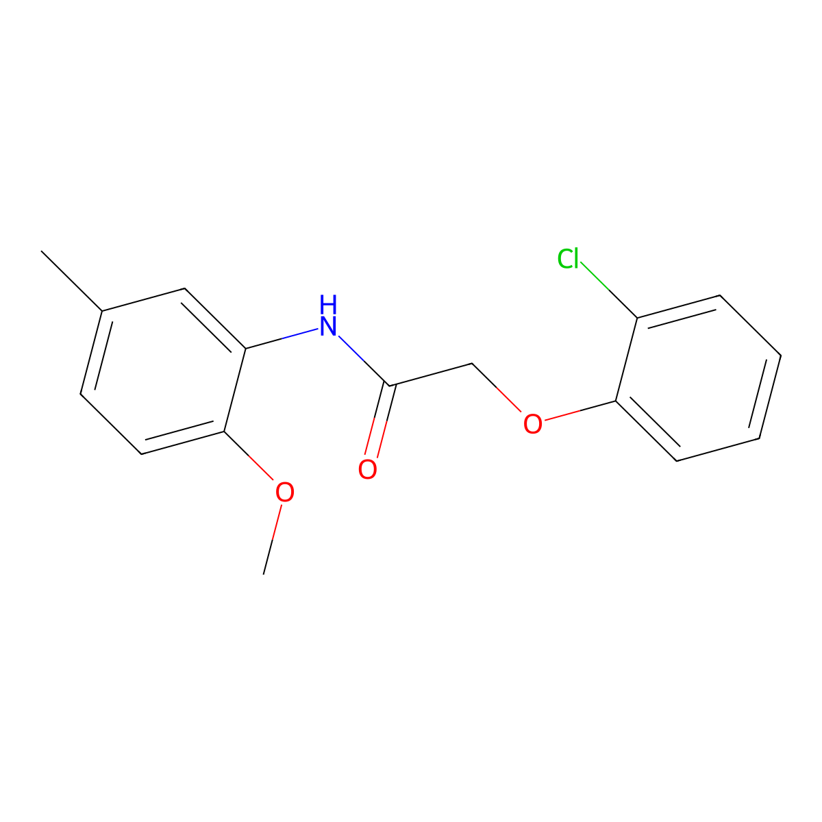 2-(2-chlorophenoxy)-N-(2-methoxy-5-methylphenyl)acetamide molecular structure, CAS 351975-95-6