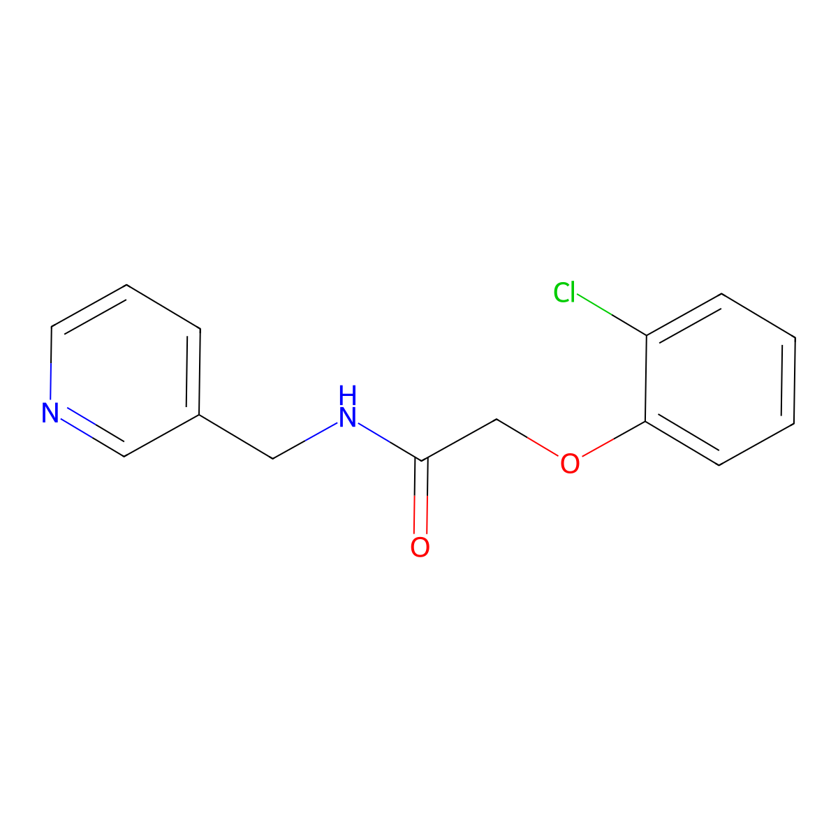2-(2-chlorophenoxy)-N-(pyridin-3-ylmethyl)acetamide molecular structure, CAS 351976-03-9