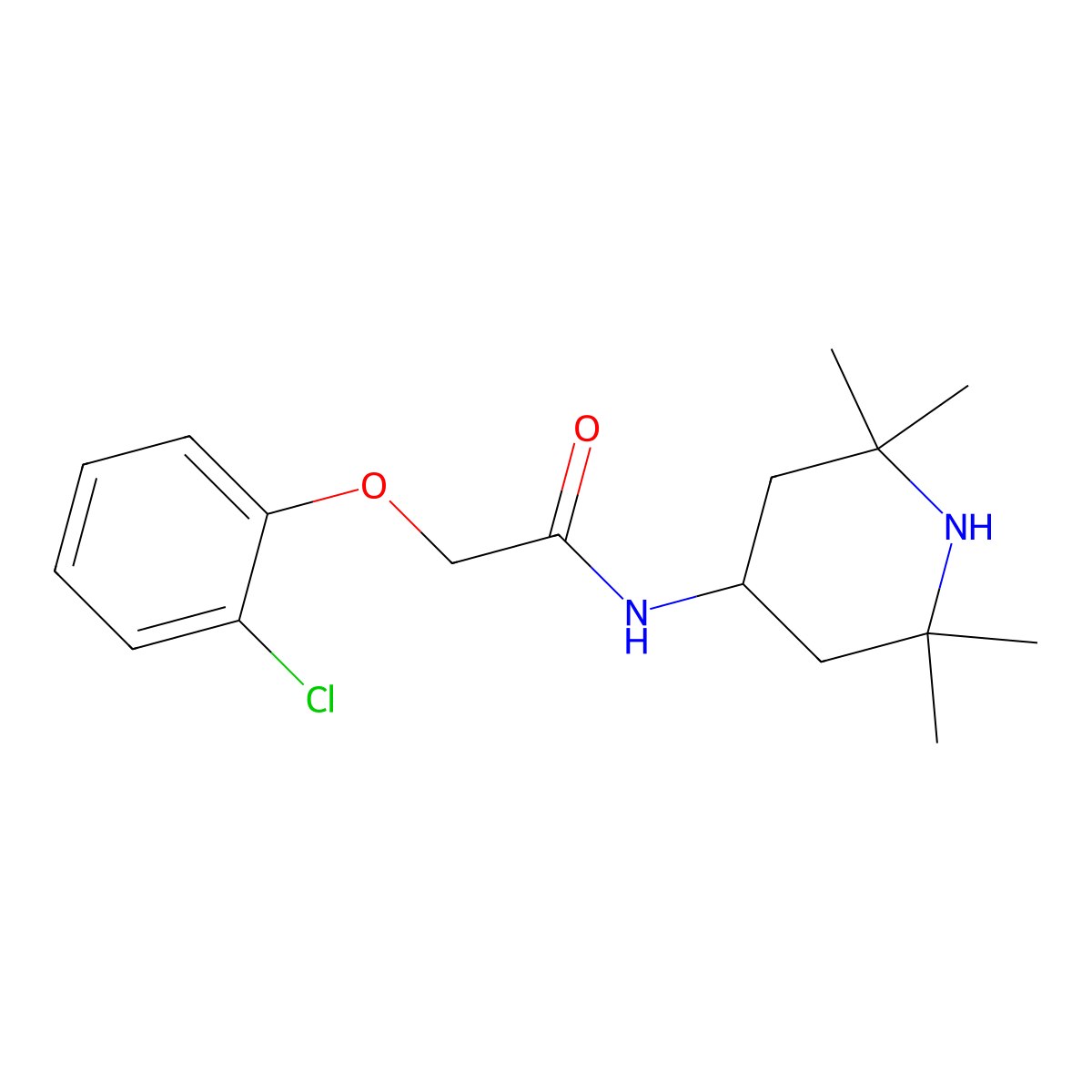 2-(2-chlorophenoxy)-N-(2,2,6,6-tetramethylpiperidin-4-yl)acetamide molecular structure, CAS 351976-08-4