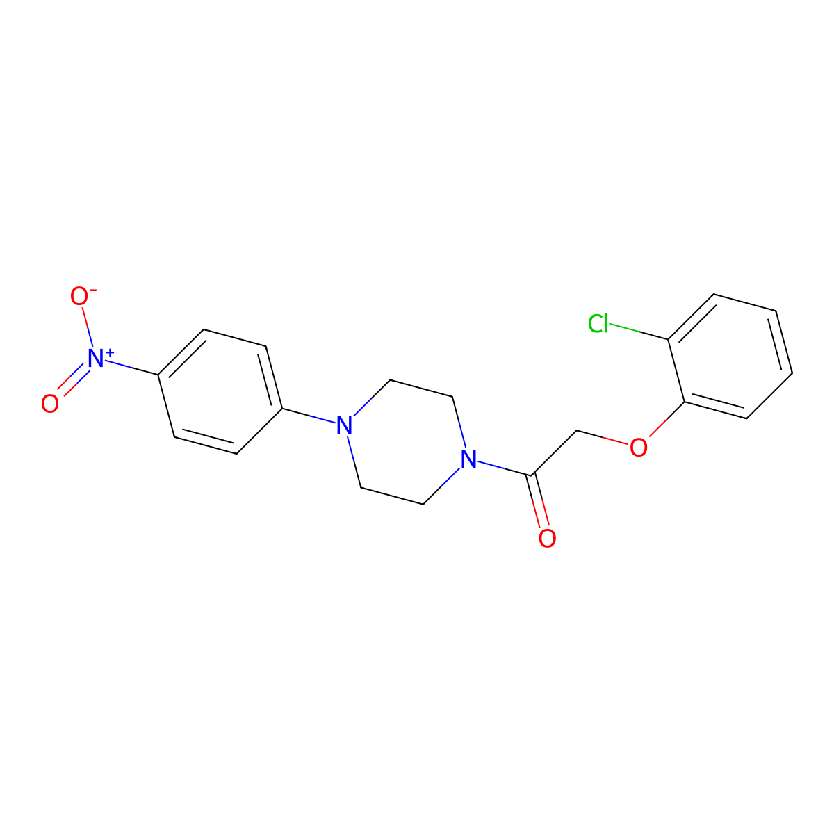 2-(2-Chlorophenoxy)-1-[4-(4-nitrophenyl)piperazin-1-yl]ethanone molecular structure, CAS 351976-18-6