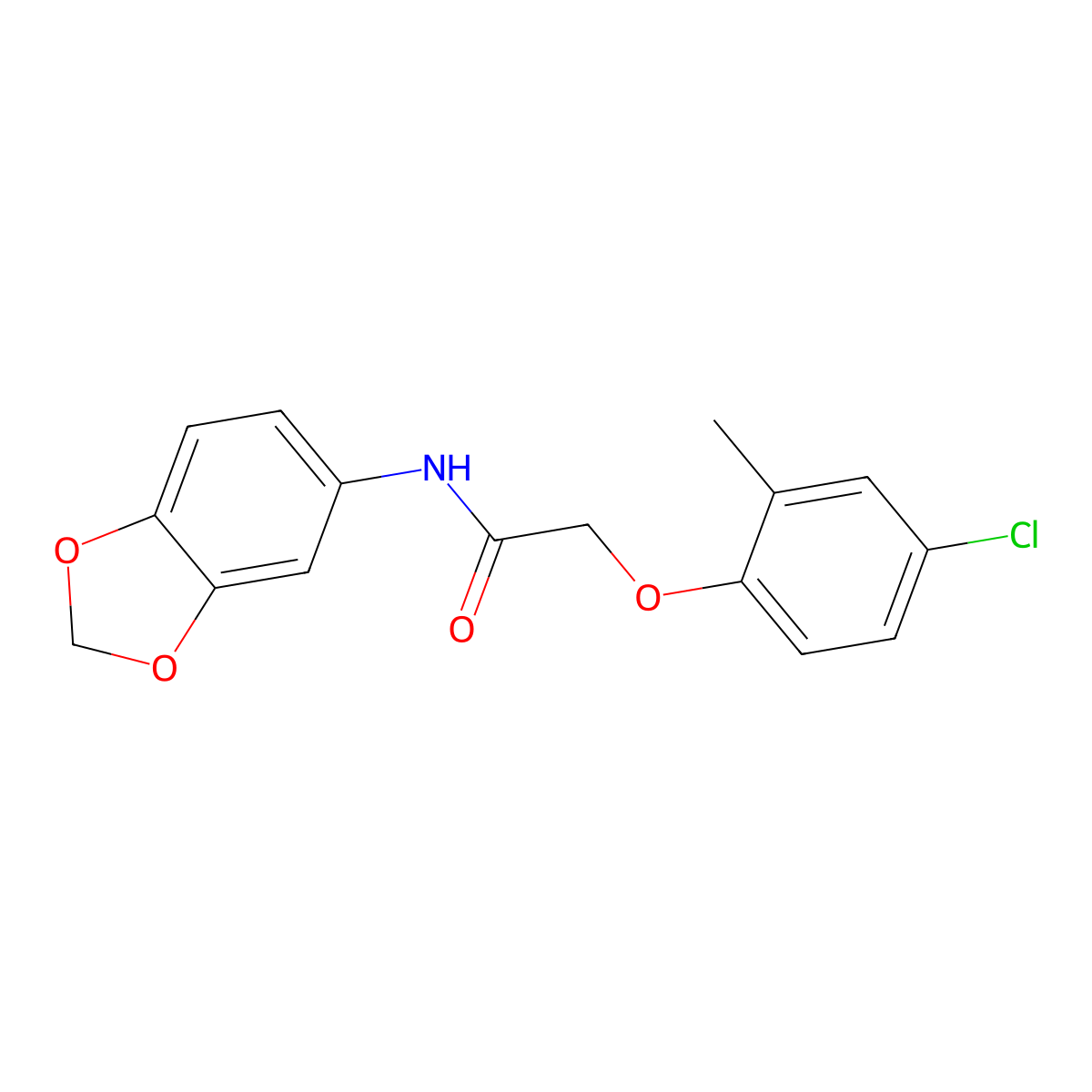 N-(1,3-benzodioxol-5-yl)-2-(4-chloro-2-methylphenoxy)acetamide molecular structure, CAS 351976-52-8