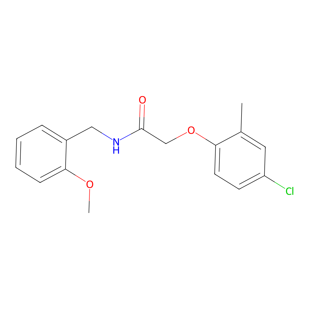 2-(4-chloro-2-methylphenoxy)-N-[(2-methoxyphenyl)methyl]acetamide molecular structure, CAS 351976-73-3