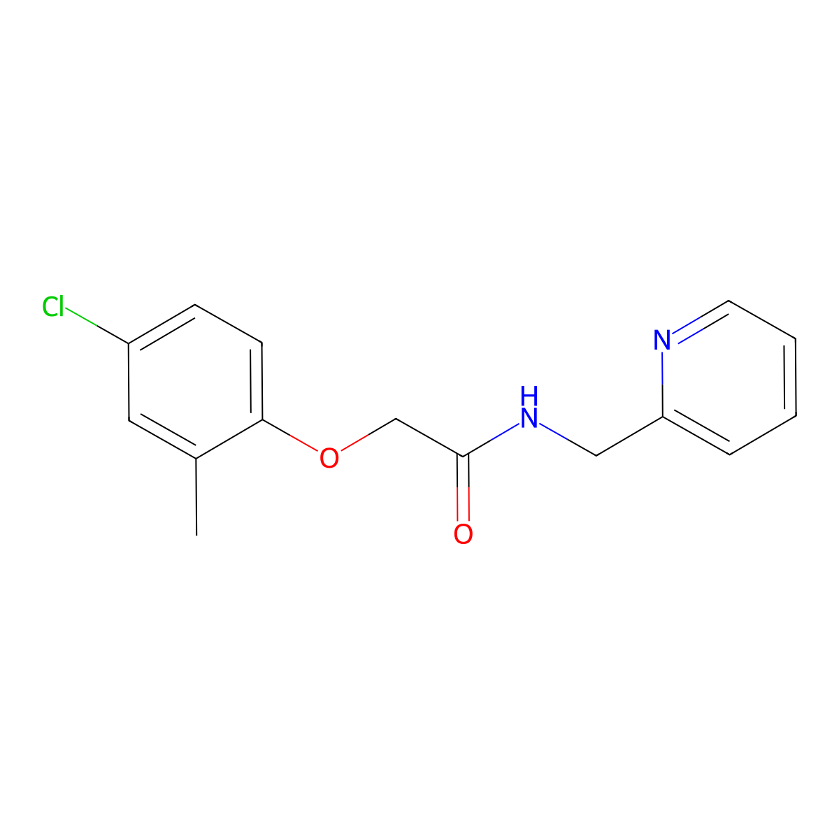 2-(4-chloro-2-methylphenoxy)-N-(pyridin-2-ylmethyl)acetamide molecular structure, CAS 351976-78-8