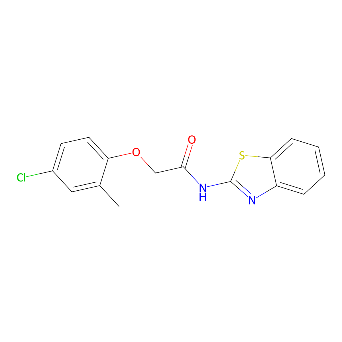 N-(1,3-benzothiazol-2-yl)-2-(4-chloro-2-methylphenoxy)acetamide molecular structure, CAS 351976-98-2