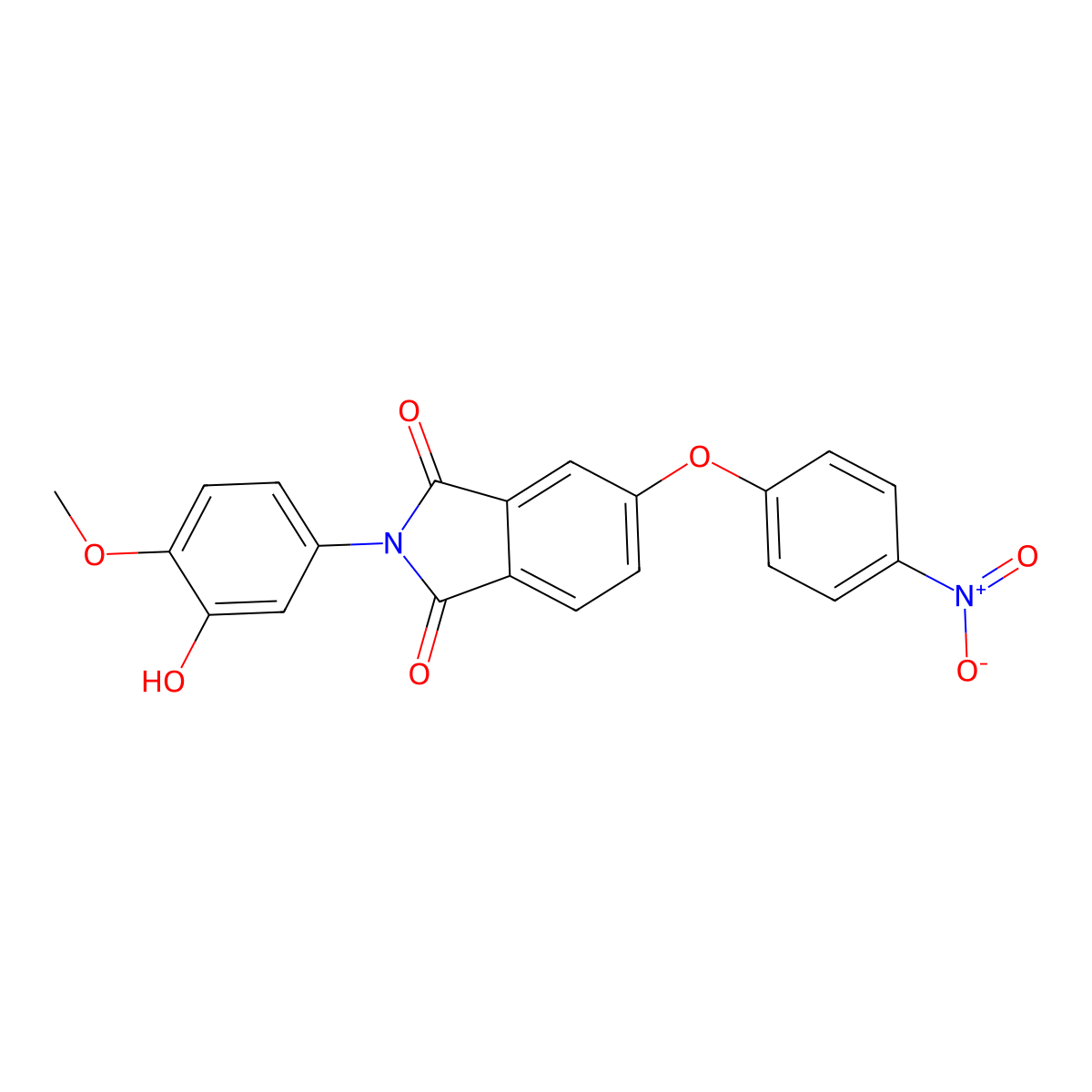 2-(3-Hydroxy-4-methoxyphenyl)-5-(4-nitrophenoxy)isoindole-1,3-dione molecular structure, CAS 351977-42-9