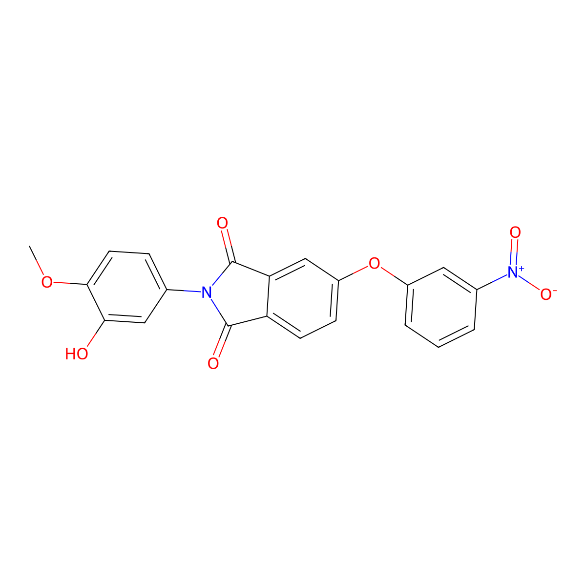 2-(3-Hydroxy-4-methoxyphenyl)-5-(3-nitrophenoxy)isoindole-1,3-dione molecular structure, CAS 351977-46-3
