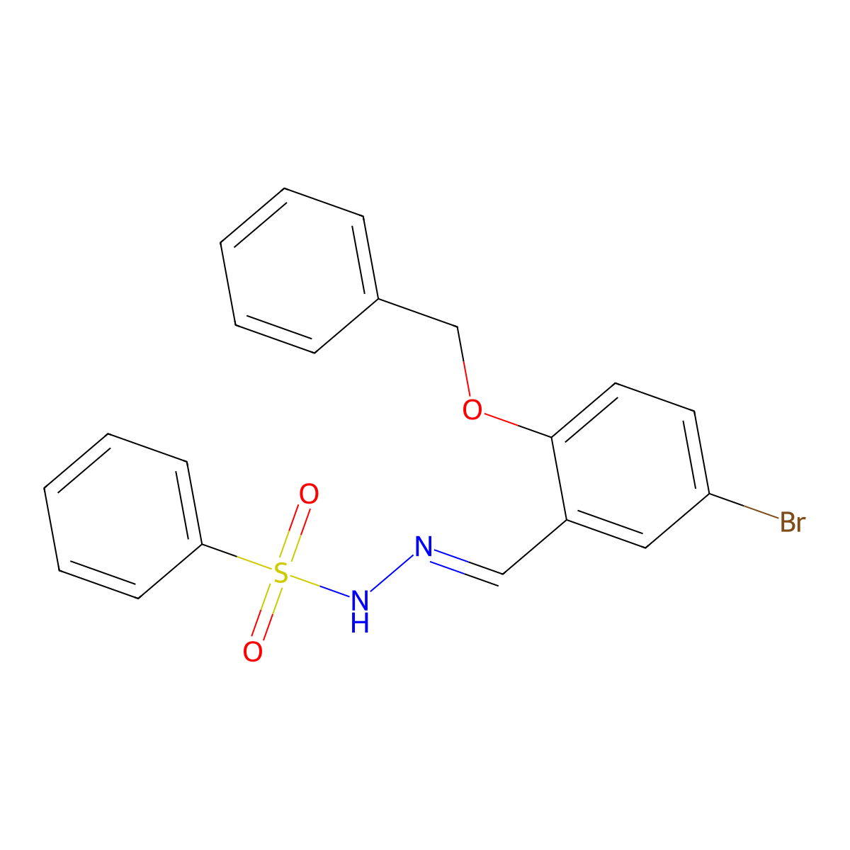 N'-{(E)-[2-(benzyloxy)-5-bromophenyl]methylidene}benzenesulfonohydrazide molecular structure, CAS 351977-54-3