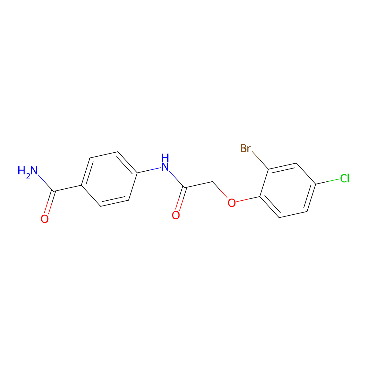 4-[[2-(2-Bromo-4-chlorophenoxy)acetyl]amino]benzamide molecular structure, CAS 351977-63-4