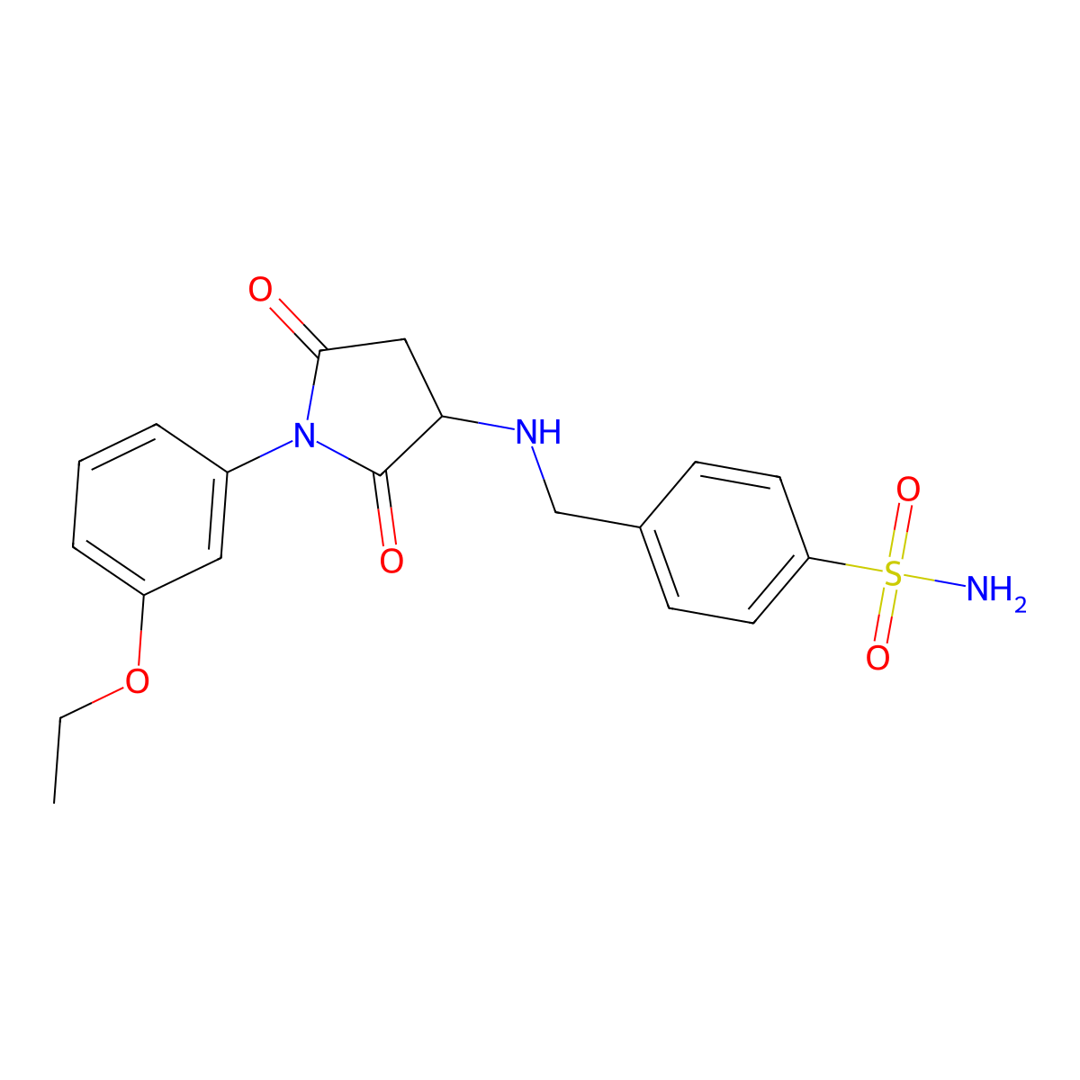 4-[[[1-(3-Ethoxyphenyl)-2,5-dioxopyrrolidin-3-yl]amino]methyl]benzenesulfonamide molecular structure, CAS 351978-45-5