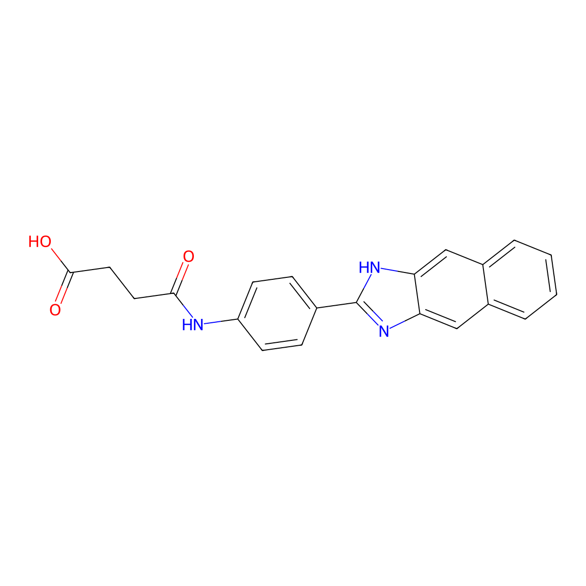 4-[4-(1H-benzo[f]benzimidazol-2-yl)anilino]-4-oxobutanoic acid molecular structure, CAS 351978-83-1