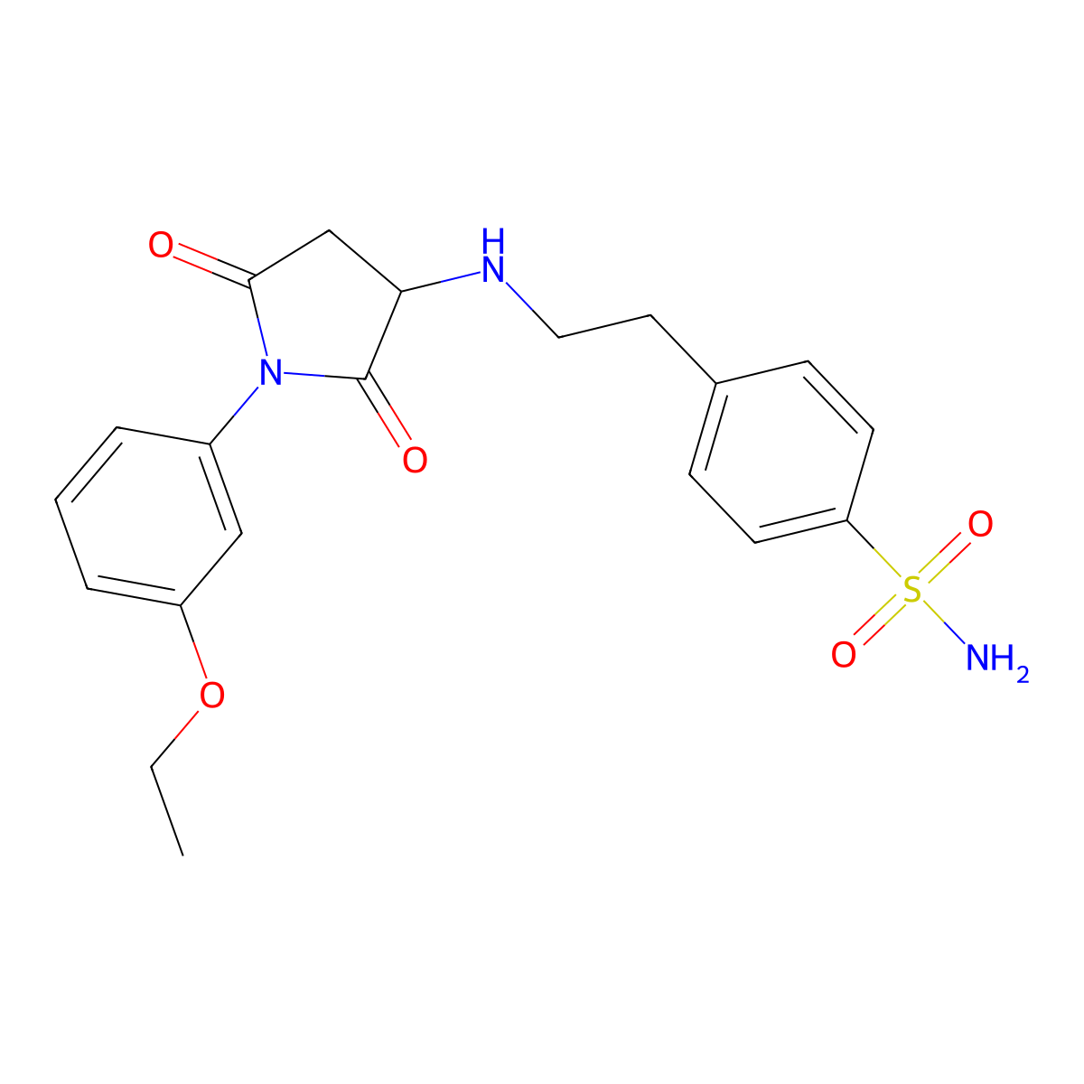 4-(2-{[1-(3-Ethoxyphenyl)-2,5-dioxopyrrolidin-3-yl]amino}ethyl)benzenesulfonamide molecular structure, CAS 351978-99-9