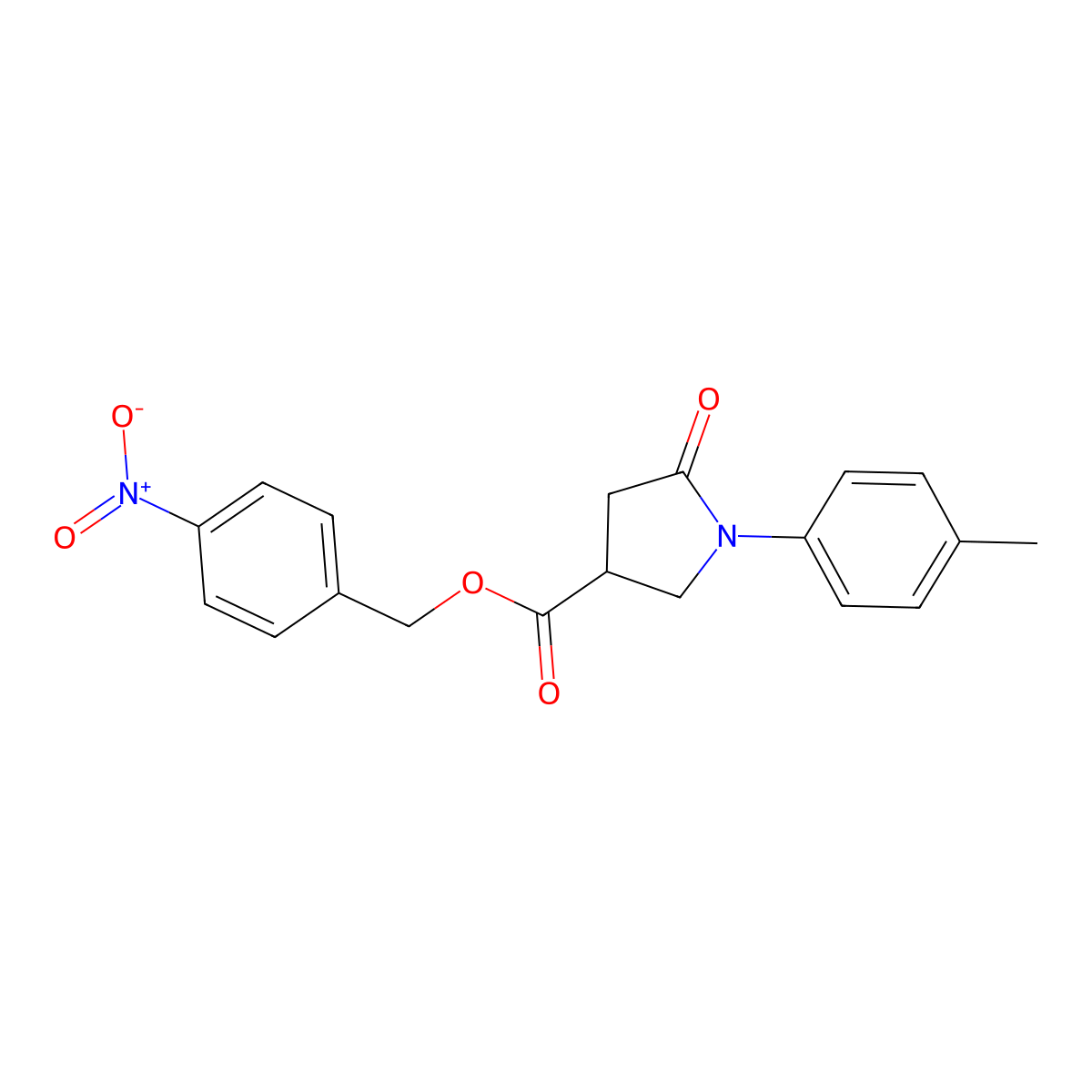 4-Nitrobenzyl 1-(4-methylphenyl)-5-oxo-3-pyrrolidinecarboxylate molecular structure, CAS 351979-07-2