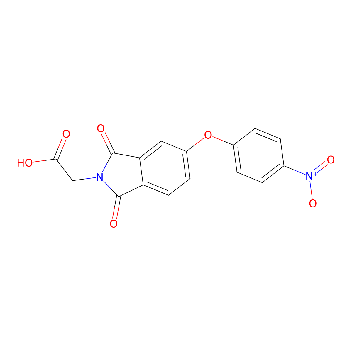 2-[5-(4-Nitrophenoxy)-1,3-dioxoisoindol-2-yl]acetic acid molecular structure, CAS 351979-62-9